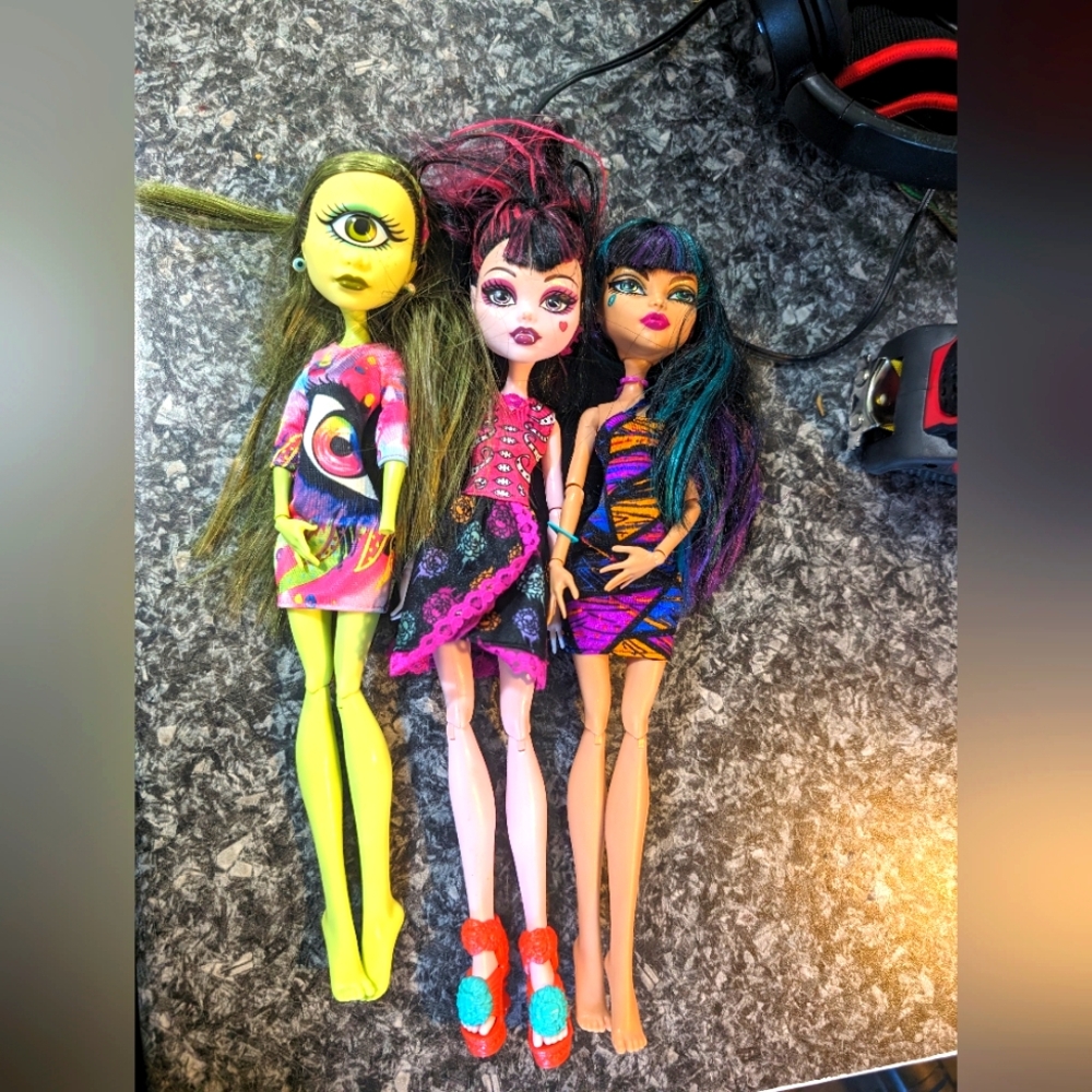 Bundle of 3 Monster High Dolls